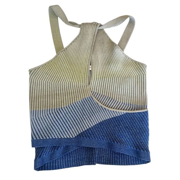 Jonathan Simkhai Maria Striped Space Dye Twisted Tank Top NET Sz L - Picture 4 of 8